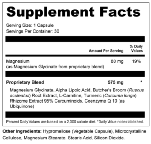 Arialief Ingredients Supplement Facts