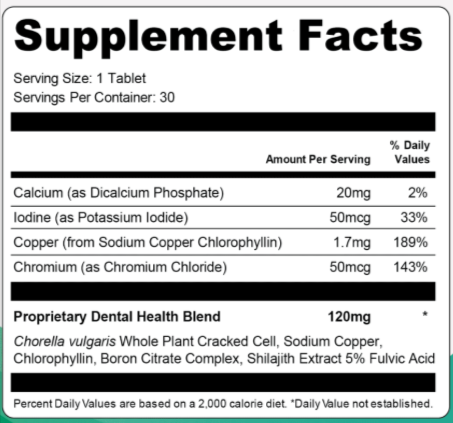 OxyDental Pro Supplement facts