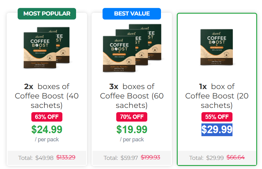 Akemi Coffee Boost Price