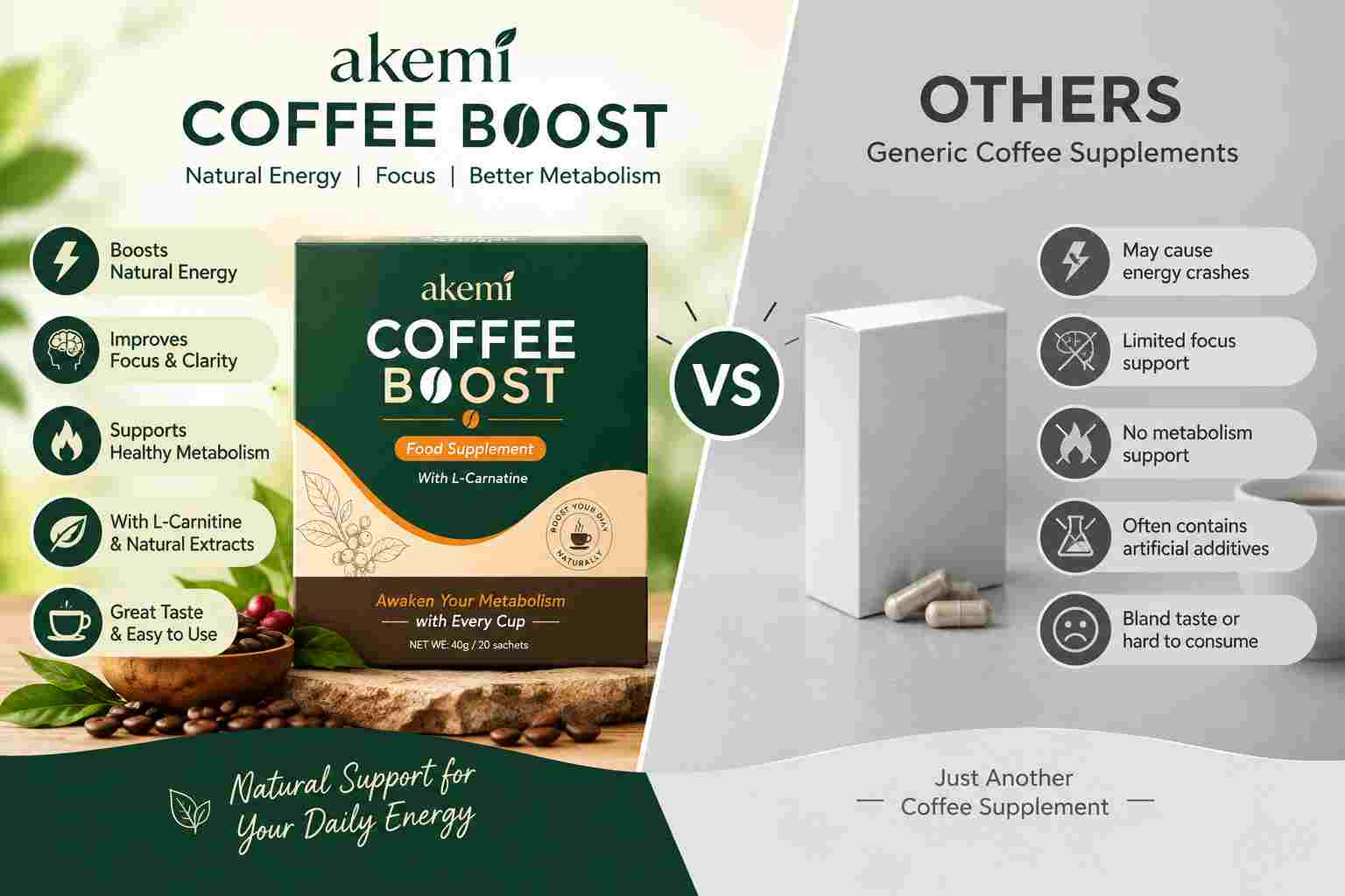 Akemi Coffee Boost Vs Other Supplement