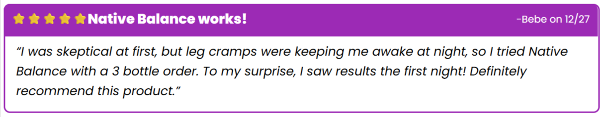Native Balance Customer Review