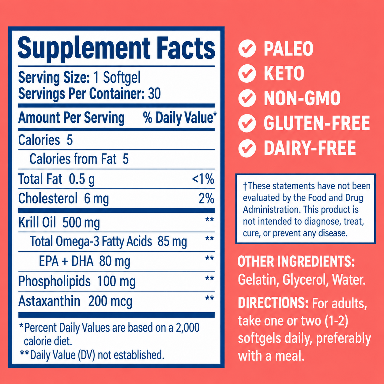 NativePath Antarctic Krill Oil Supplement Facts