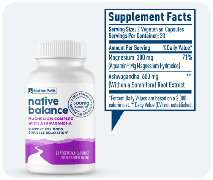 NativePath Native Balance Supplement Facts