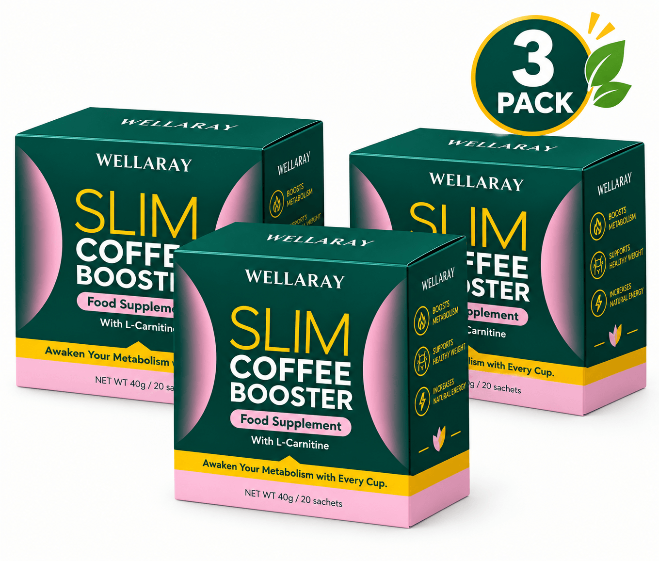 WELLARAY Slim Coffee Booster 3-Pack